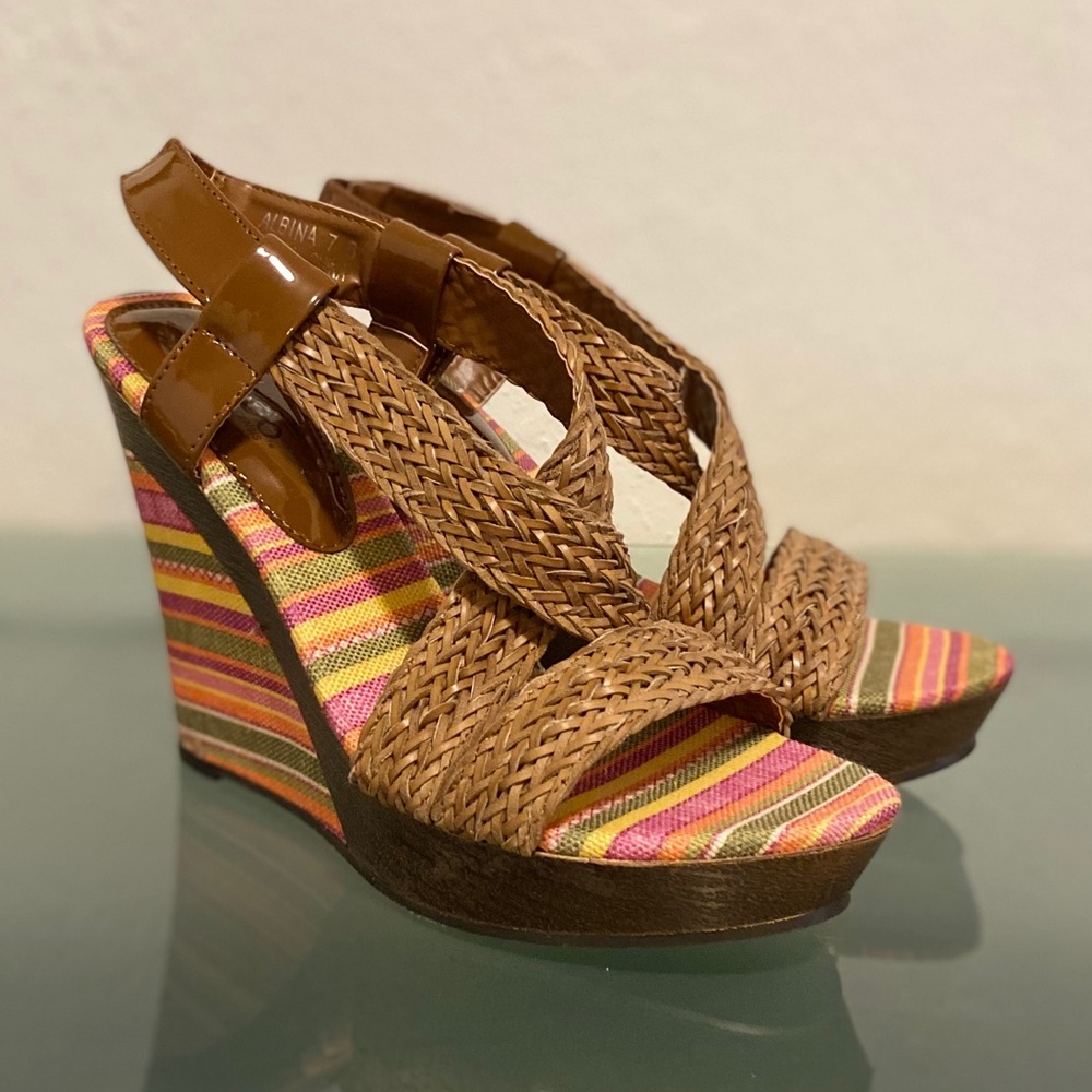 2 for $15 Bucco Braided Woven Women's Wedge Sandals